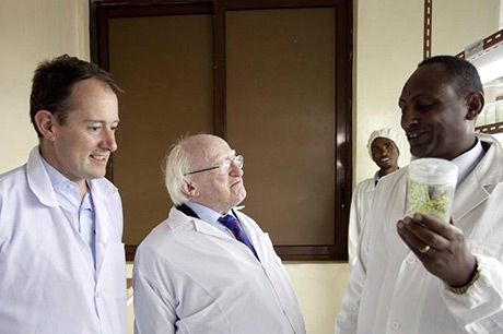 President Michael D Higgins and Minister Seán Sherlock with a visit to Abraha-Atsbeha health centre, Tigray, northern Ethiopia