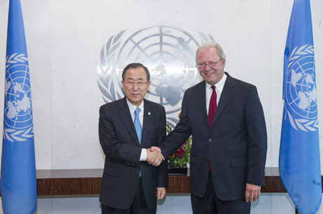 Ireland’s Permanent Representative to the United Nations, David Donoghue, with United Nations Secretary General, Ban Ki-Moon