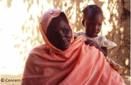 Mariam with her daughter, Ardamata IDP Camp, West Darfur, Sudan. Concern Worldwide Mother’s Groups project. Photograph: Sinead McGrath-November, 2011