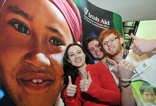 Irish Aid Volunteering Fair, UCC, September 2010, Ciara Riordan (Haven), Eoin Moore and Paul Hannan (Suas)