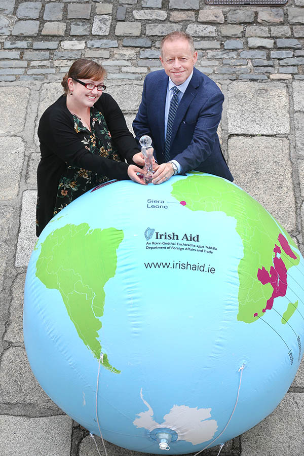 Minister of State Ciaran Cannon with Cecelia Gavigan