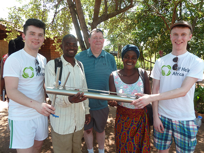 Winners of Irish Aid’s BT Young Scientist award field test their project in rural Malawi